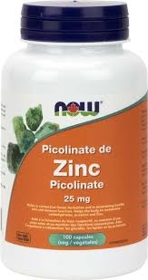 Now Zinc picolinate 25mg 100caps