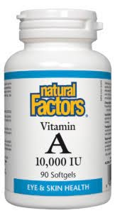 Natural Factors Vitamine A 10 000UI 90 gélules