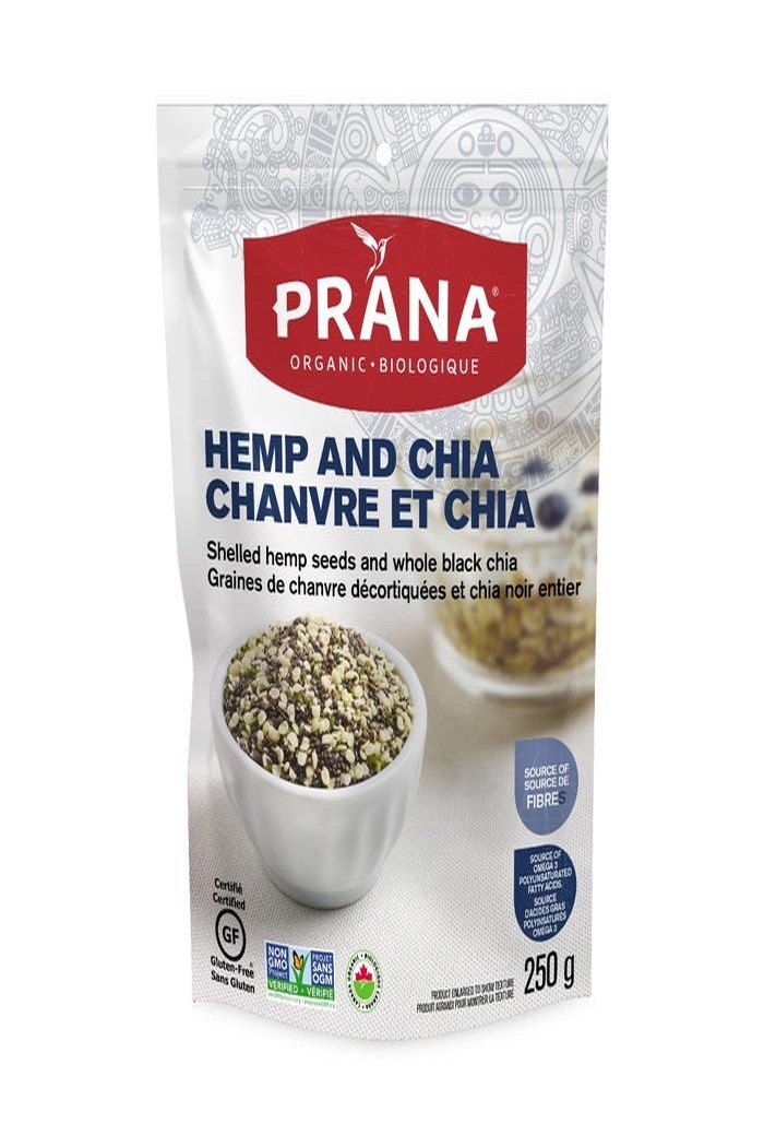 Prana Chanvre décortiqué et Chia noir entier  250g