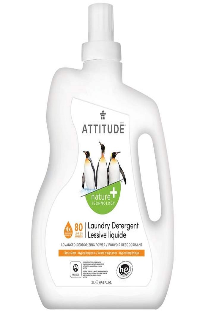 Attitude Détergent Lessive Zeste D'Agrumes (80), 2 L