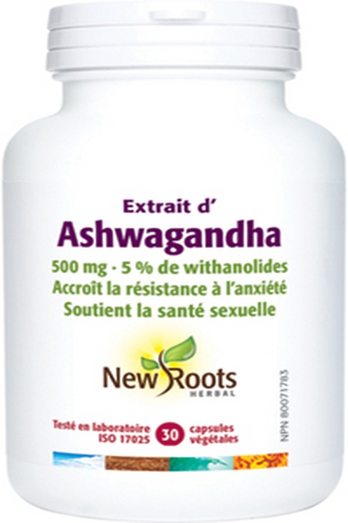 New Roots extrait d'ashwagandha 500mg 60 capsules