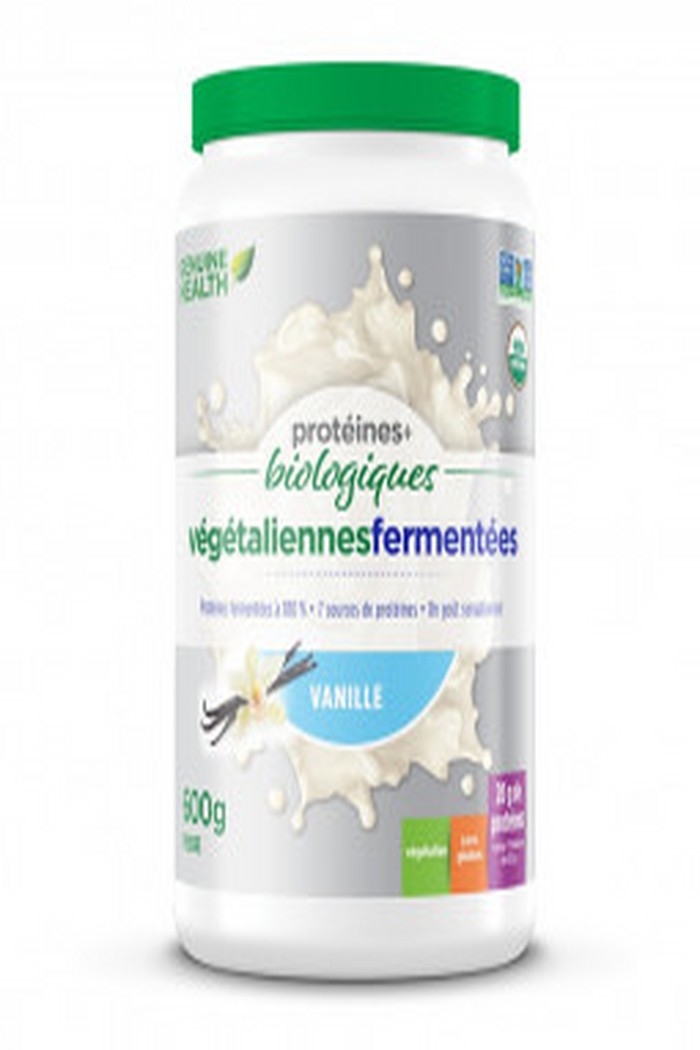 Genuine Healthh protéines + bio. végétaliennes fermentées vanille 600g