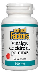 Natural Factors Vinaigre de cidre de pommes 500mg 90caps