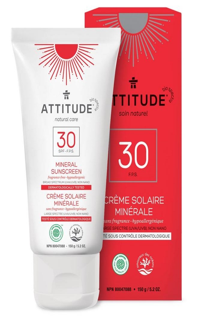 Attitude crème solaire minérale 150g sans parfum