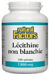 Natural Factors Lécithine non blanchie 1200mg 180 gél